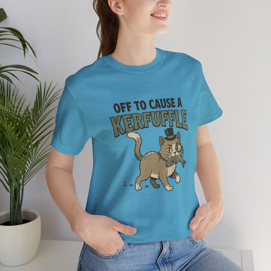 Off to Cause a Kerfuffle, Cute Cat Graphic Tee