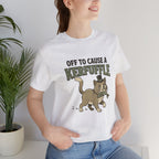 Off to Cause a Kerfuffle, Cute Cat Graphic Tee